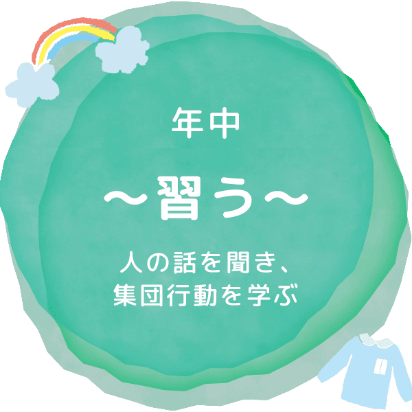 年中～習う～人の話を聞き、集団行動を学ぶ